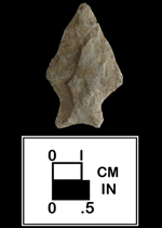 Thumbnail image of a Fishtail type point, click on image to see larger view.
